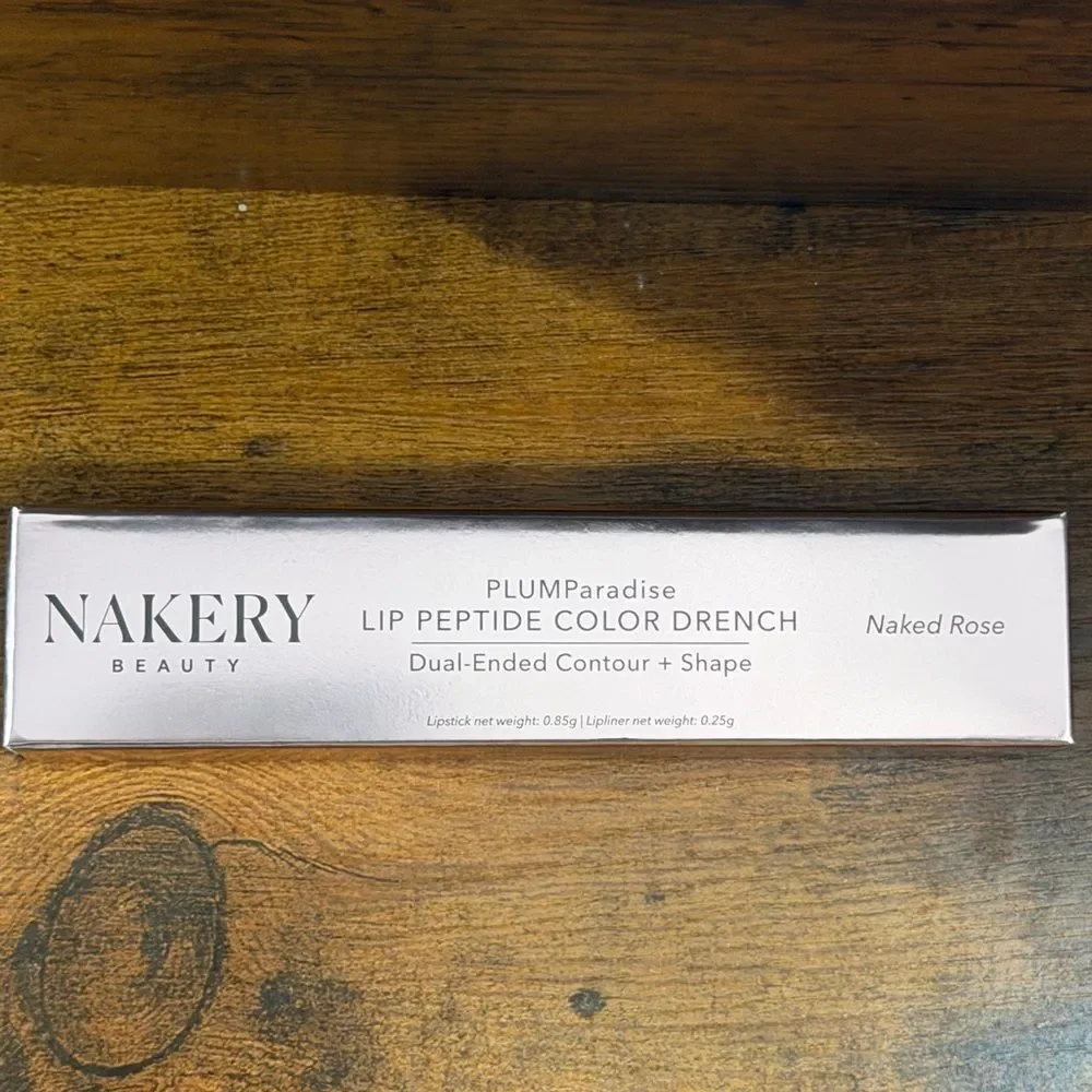 Nakery Beauty Duo: Plumping Lip Treatment + Peptide Liner/Lipstick Combo, NEW